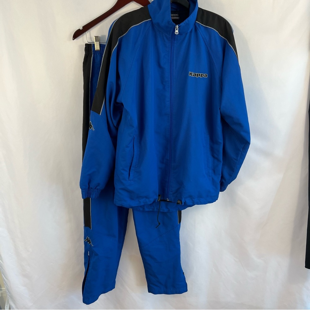 Kappa Mens 2 Piece Track Suit Blue Jacket & Jogger Pants Set Size S Small Logo
